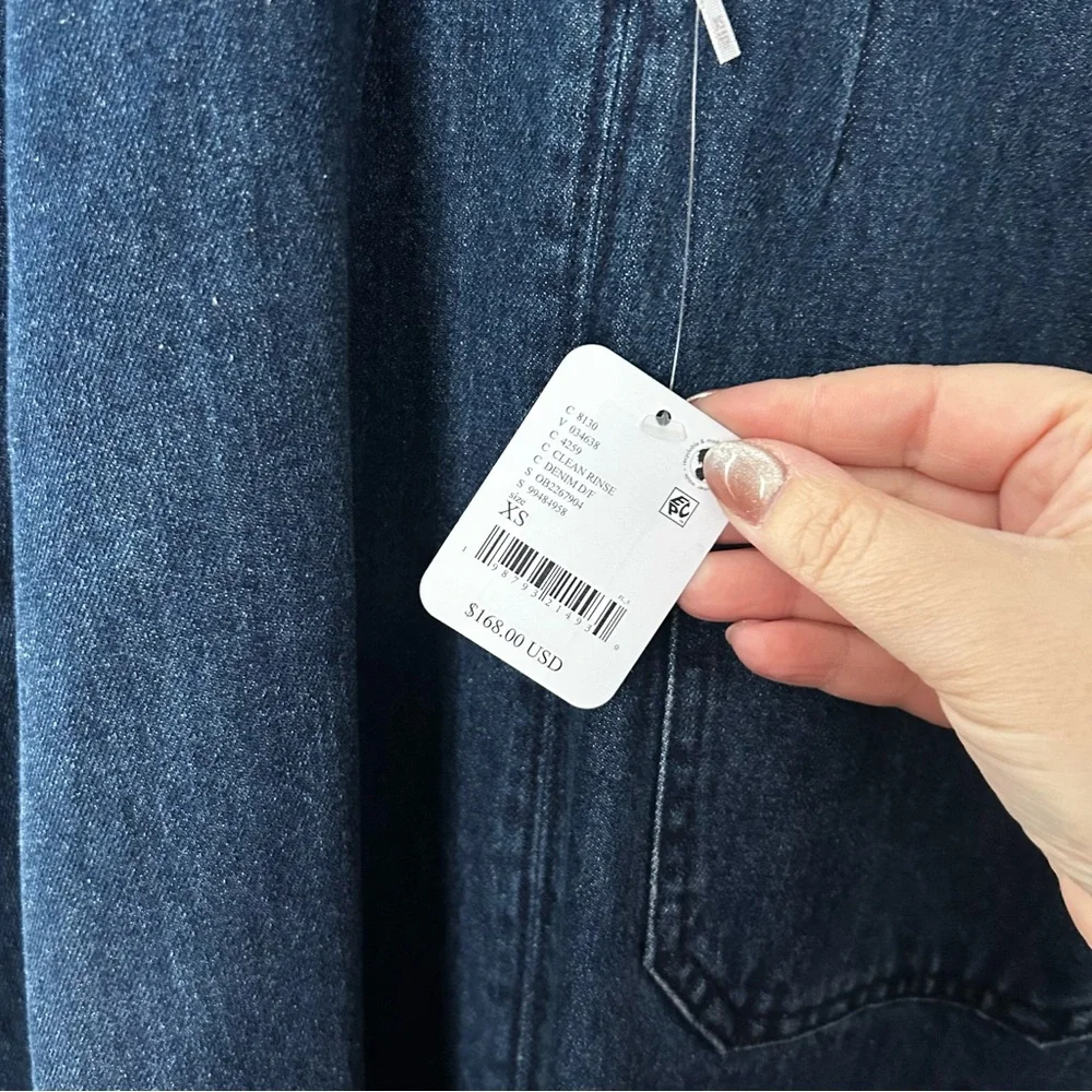 NWT Free People Dex Denim Pocket Midi Dress